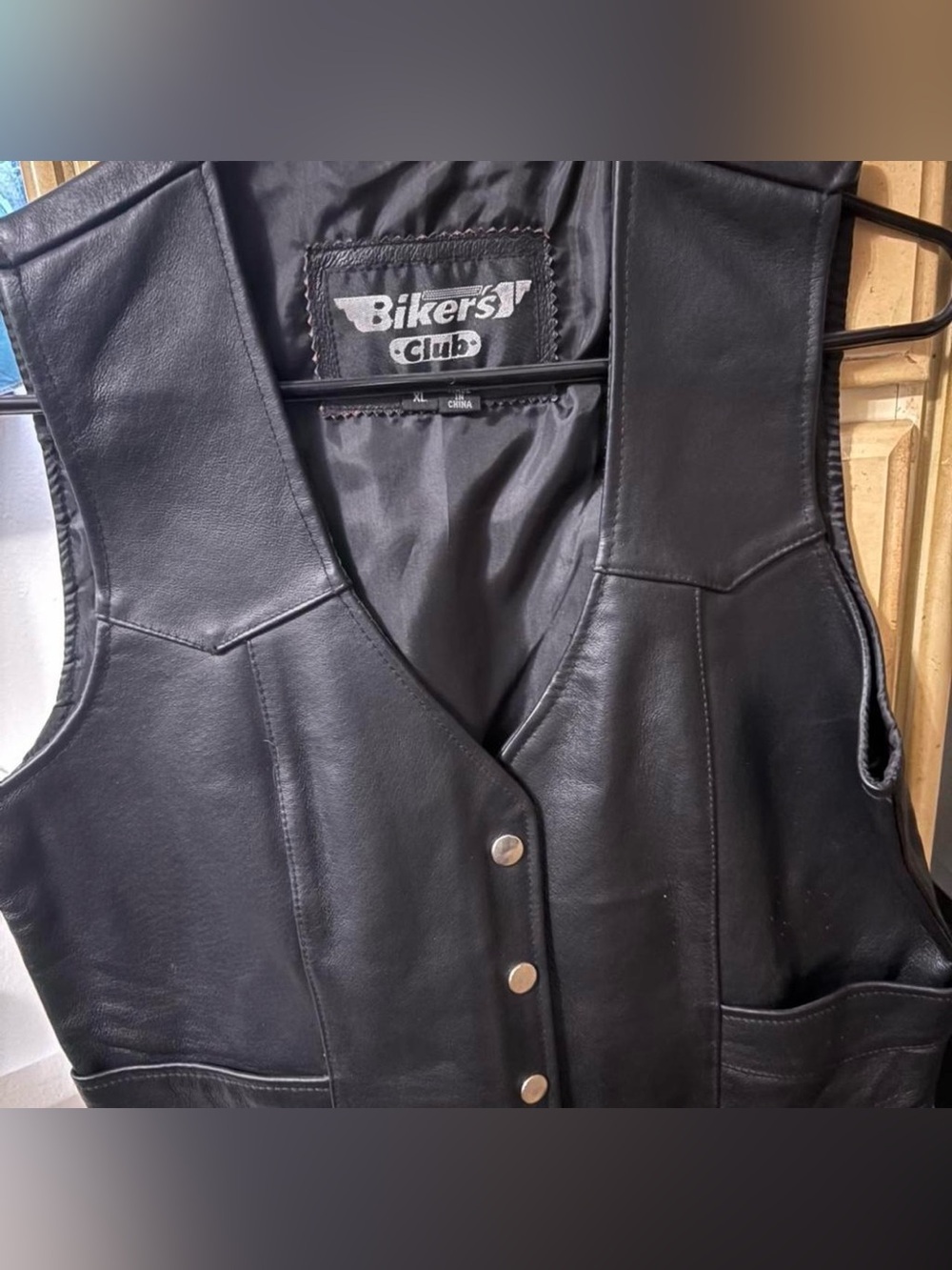NWT Biker's Club Black Leather Vest XL